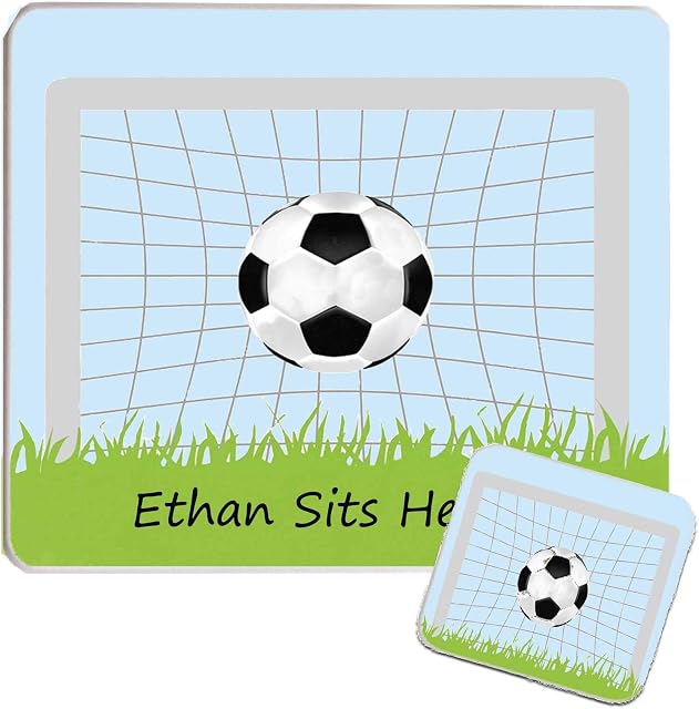 tigerlilyprints Personalised Football Placemat, Wooden Table Mat, Football Gifts for kids