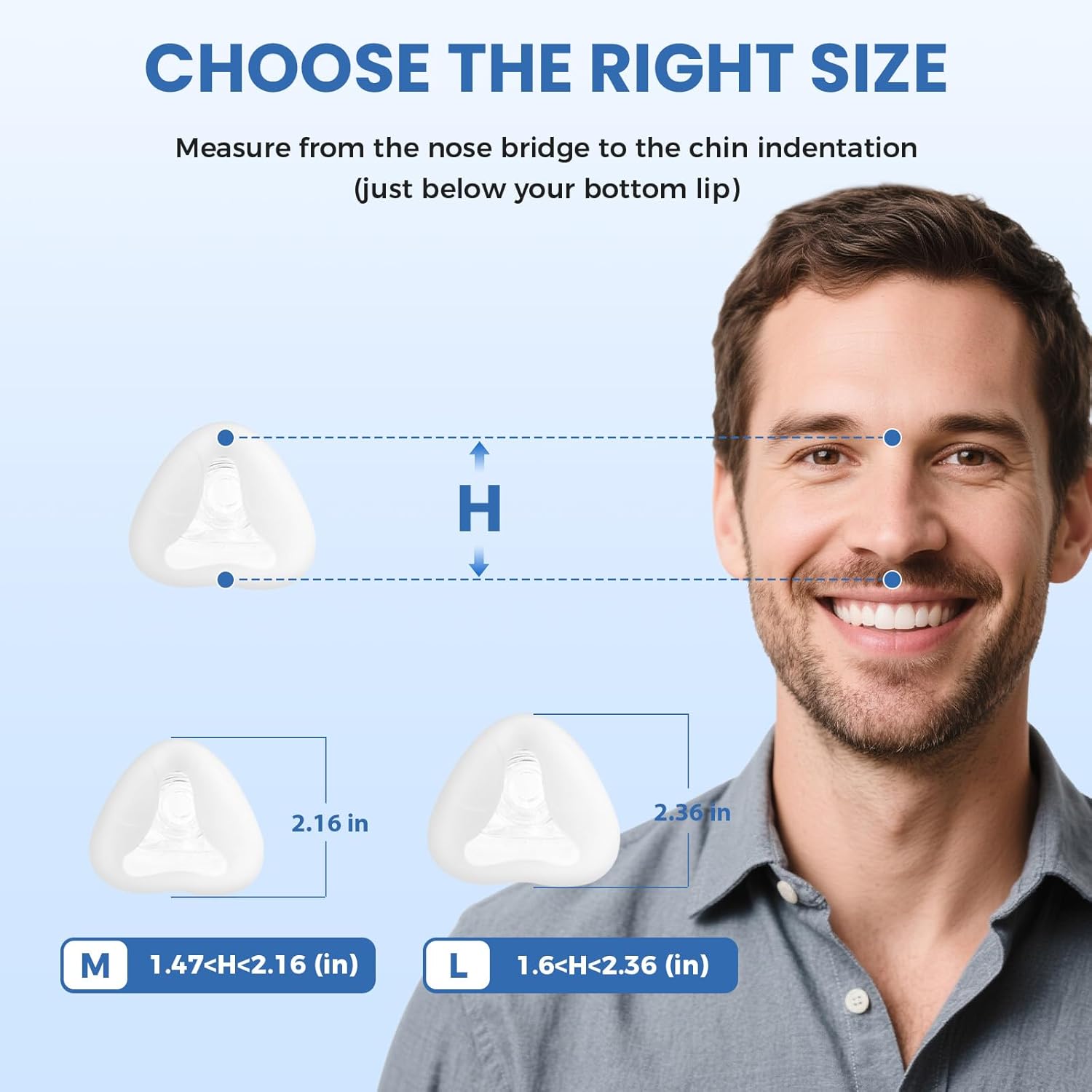 TMS Comfort Series Nasal CPAP MASK. Replacement Nasal Mask Headgear Set, cpap, cpap mask, Medium - Image 2