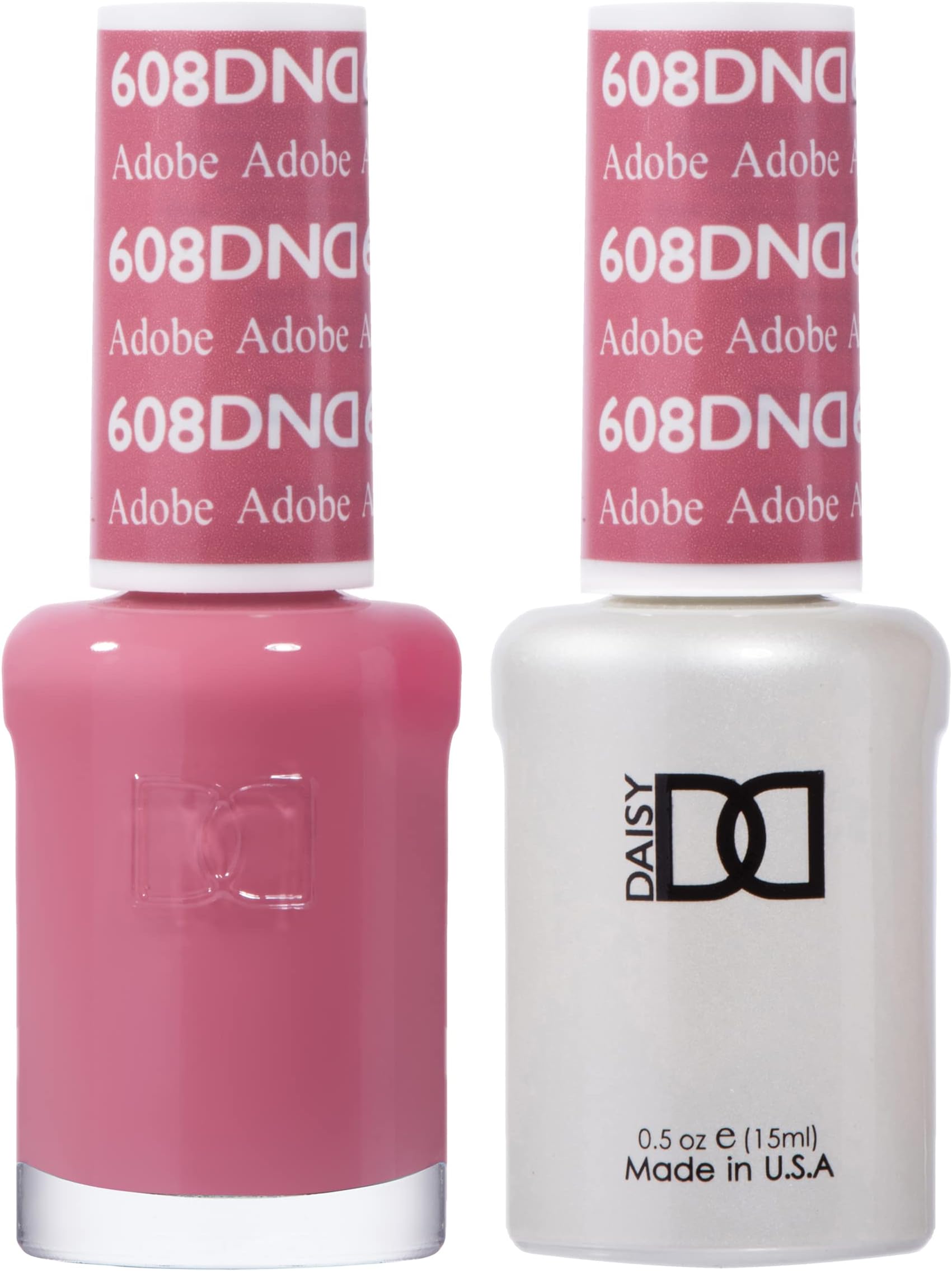 DND Gel Nail Polish Duo, Pink, 0.5 Fl Oz Each | Matching UV/LED Gel Polish & Air Dry Lacquer Set, Chip-Free Long Lasting Pink Nail Color, Easy Soak Off Removal