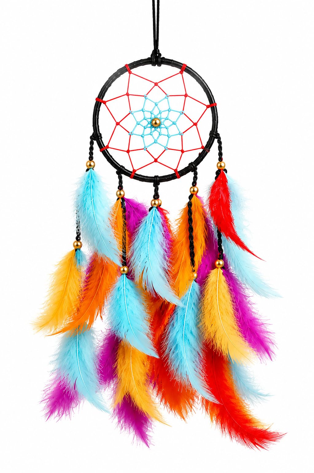 Dream Catcher Car Hanging & Wall Hanging | Colorful Feather Boho Home Decor for Bedroom, Living Room, Office & Car Rear View Mirror-image-13