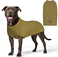 Vista 16 de KYEESE Suéter para Perros Grandes con Agujero para Correa Pullover Cálido con Hilo Reflectante Macho Tejido Grueso Elástico de Punto Abrigo