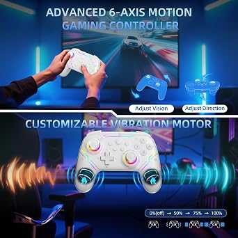 JDDWIN Wireless Controller for Switch 2/Switch/PC/Steam Deck Wireless Wii Guitar Hero