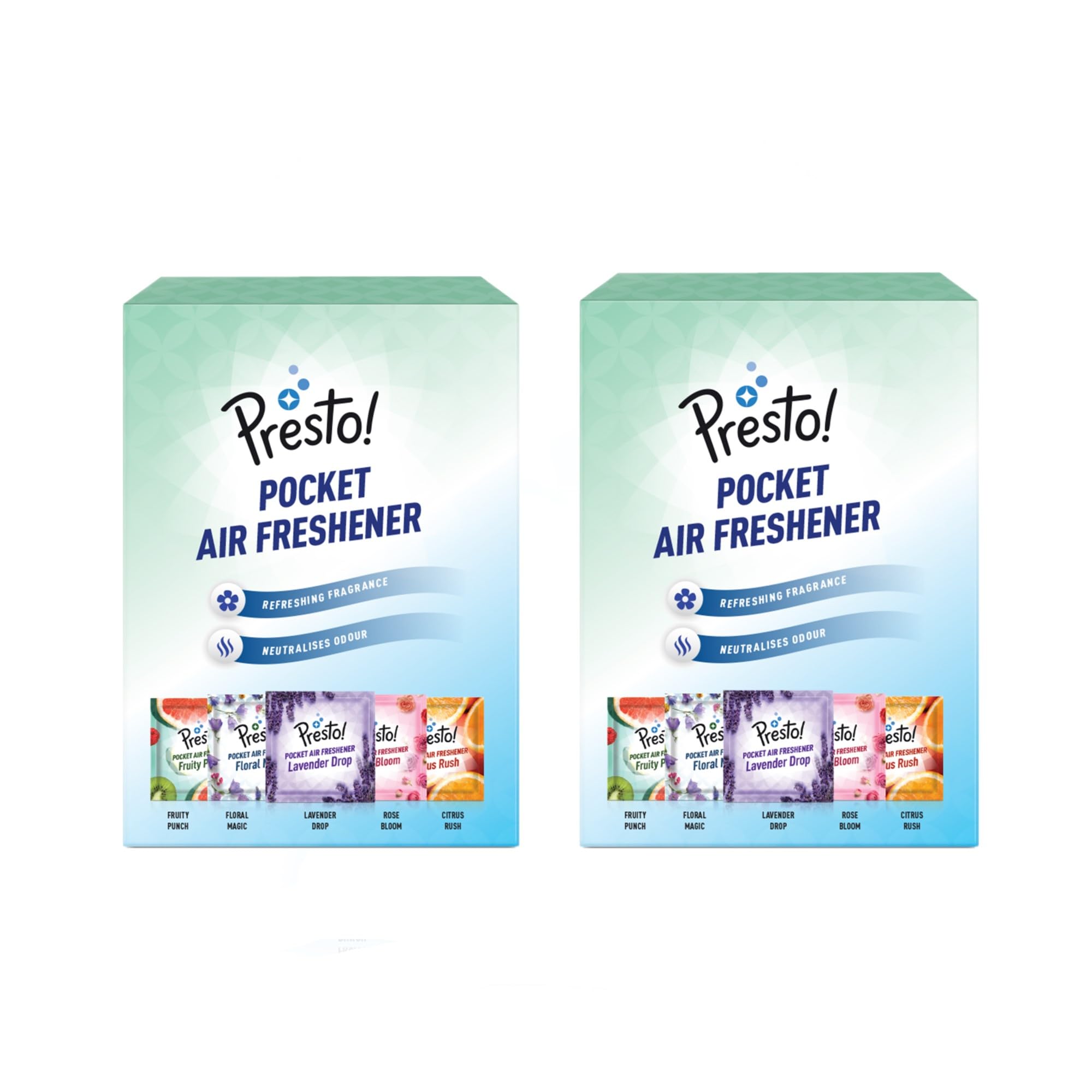 Amazon Brand - Presto! Pocket Air Freshener, Refreshing Fragrance that Lasts Up to 30 Days (5 Assorted Fragrances x 2 Packs, 100 Gms) (B0C2PMZXG9) Amazon Price History, Amazon Price Tracker