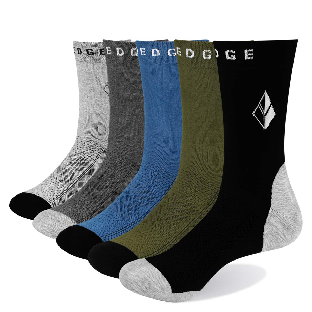 Mens Socks Plain Solid Mid Calf Dress Socks Breathable Soft Cotton Socks For Mens Size 6-9, 9-12,10-13, Multipack,5 Pairs/Pack