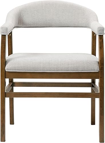 Miniatura 4 de Acme Darcy - Silla auxiliar tapizada en color gris y nogal oscuro (juego de 2)