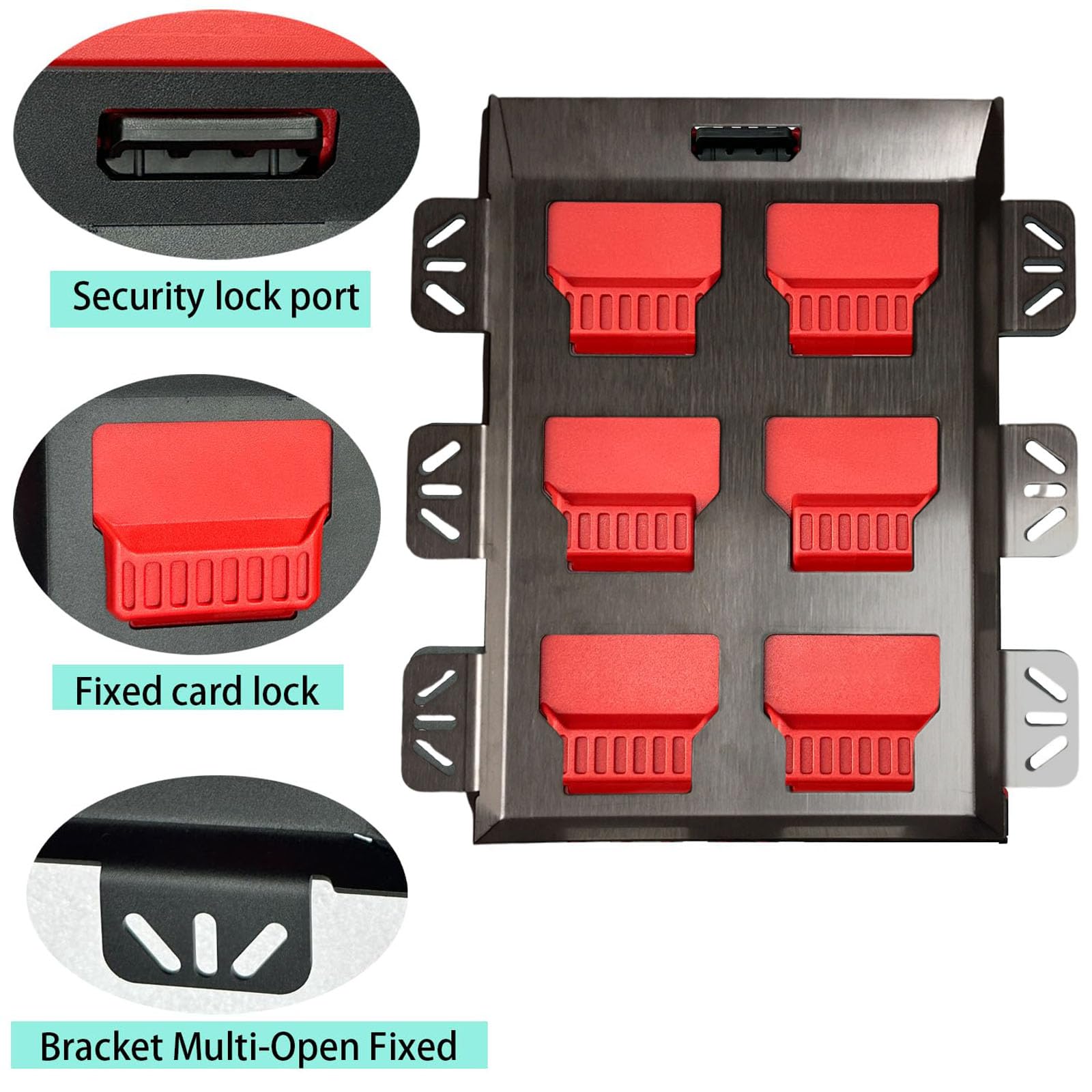 Placa de montaje para plataforma de camión de resistencia, soporte de herramientas inoxidable para particiones y estaciones de trabajo, capacidad de 50 con hardware compatible con plataforma de