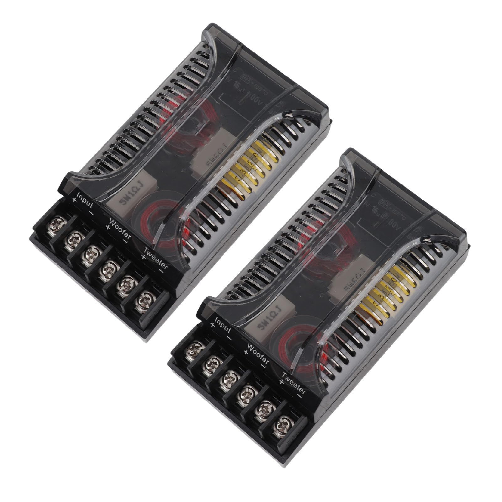 Ejoyous Auto Frequenzweiche 2 Wege, 12V Universal Auto Lautsprecher Frequenzteiler Auto Audio Frequenzweiche, für Richtigen und Klaren Klang zu Gewährleisten