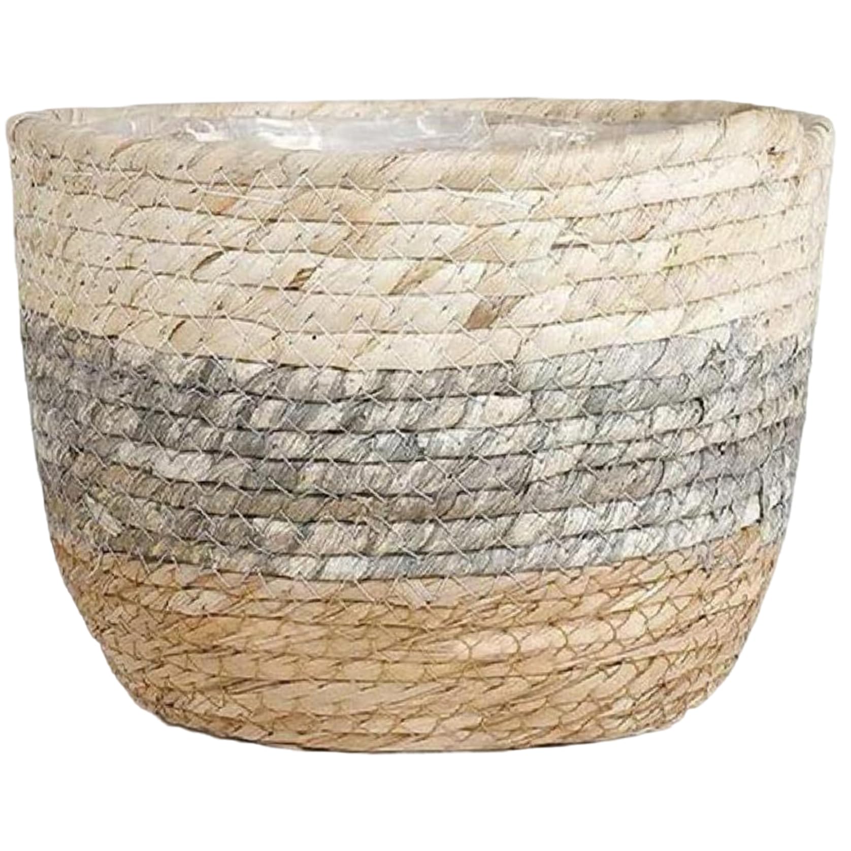 Cesta para macetero de Mimbre, Cesta Tejida para Plantas de 8, 7 Pulgadas con Forro Interior Impermeable, macetero Decorativo para Plantas, decoración Interior del hogar, Mimbre.
