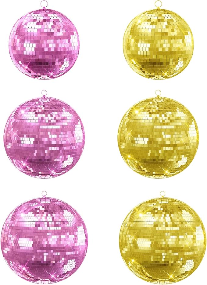 Bola espejada dorada de 12 pulgadas para fiesta disco miniatura 9