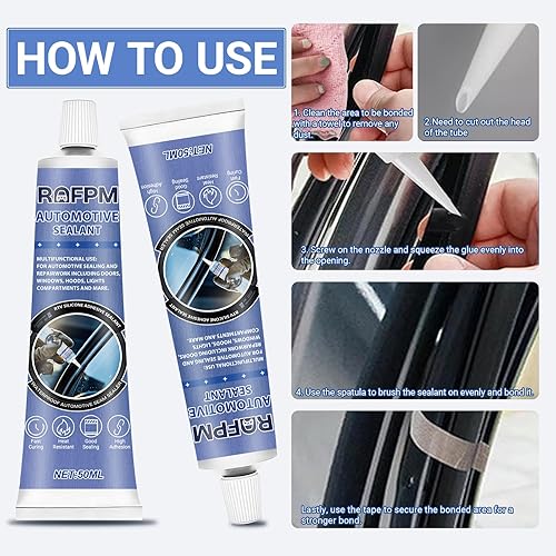 Miniatura 6 de ROFPM Sellador adhesivo automotriz para reparación de carrocería de automóvil, 3.5 onzas líquidas, resistente al calor, pegamento adhesivo de