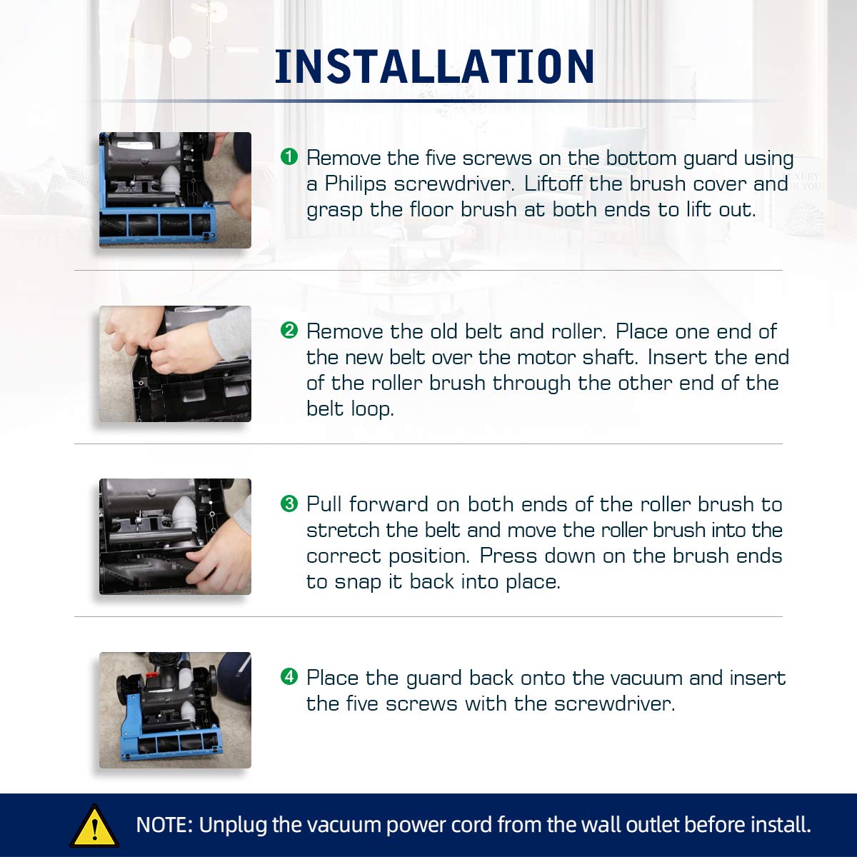 LANMU Replacement Belts Compatible with Bissell Models 2112, 1520, 2690, 23T7, 23T7V Powerforce Compact Vacuum Cleaner, Replace Part Number 1604895 (2-Pack) : Home & Kitchen