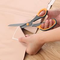 Asdirne Titánium Olló 21,8 cm - Rozsdamentes Acél Pengék, Gumi Markolat, Fekete-Narancs - Univerzális Vágóeszköz Otthonra, Irodába, Iskolába 5