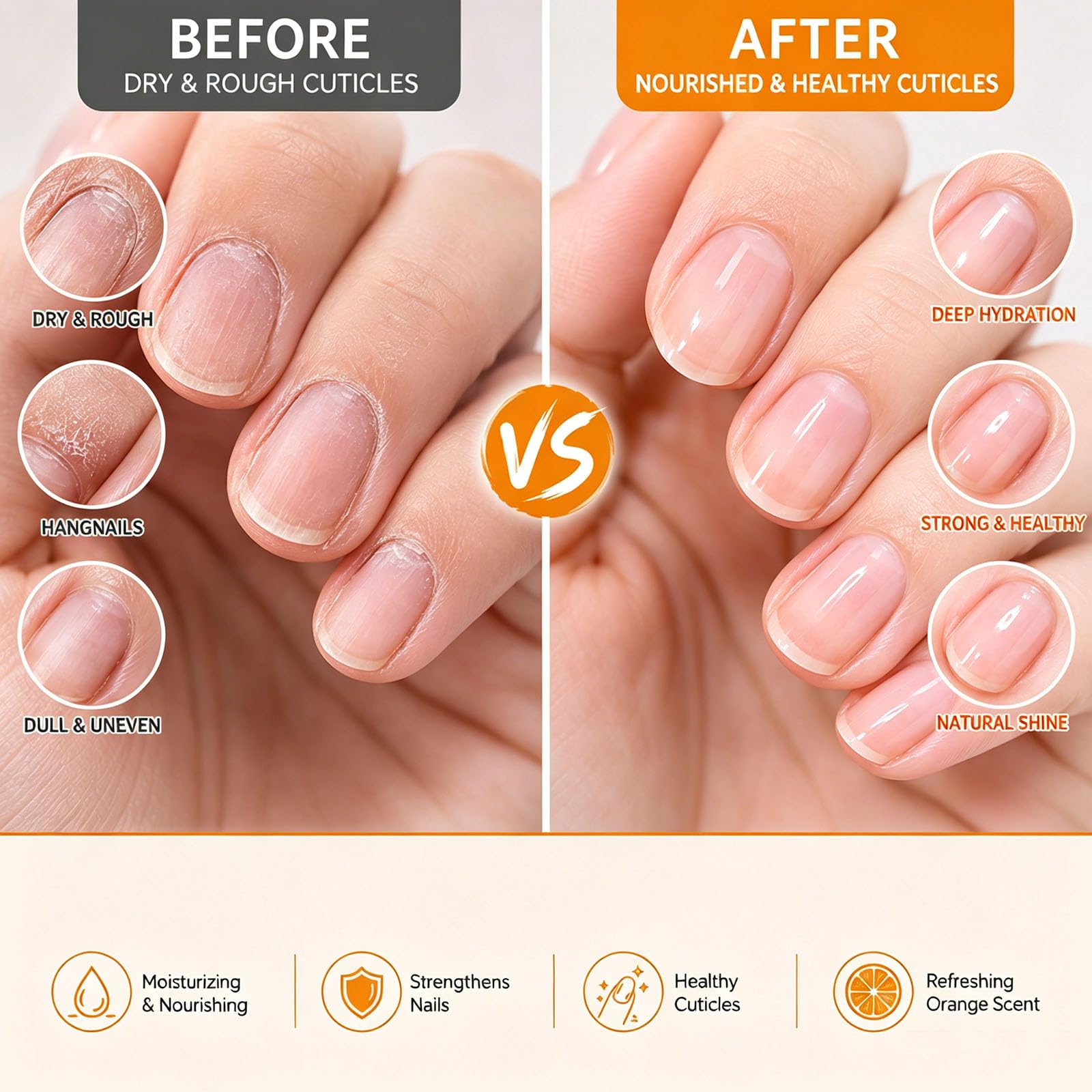 Abeja propóleos cuidado de uñas, aceite nutritivo fortalecedor para uñas débiles y quebradizas, spray de cuidado de secado rápido con árbol de té y jengibre para cutículas ásperas y secas (8 piezas)