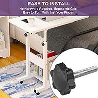 Vista 6 de Pomo de estrella de rosca M8 x 1.575 in, 4 unidades, mango de sujeción hexagonal de plástico, tornillo de apriete manual para reemplazo de base