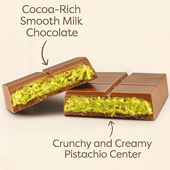 UniqBite Dubai Chocolate Bar Pistachio, 4 PACK, Milk Chocolate Bar with Pistachio Cream and Kataifi (Total 12.68 Oz - 360g)