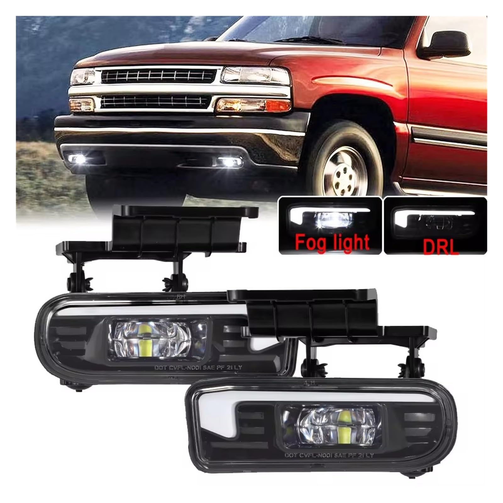 Auto Fari Per Chevrolet Per Silverado 1500 2500 Per Silverado Per Suburban/Per Tahoe Paraurti Anteriore Luce Marcia Diurna Luce Fendinebbia Anteriore A LED DRL Fanali Fendinebbia