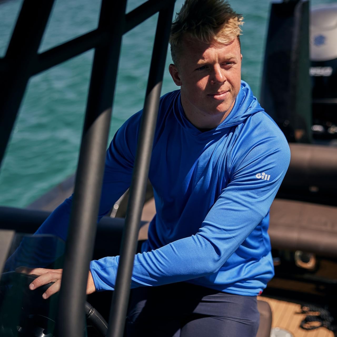 Mens UV Tec Long Sleeve Hoodie - 50+ UPF Sun Protection, Lightweight & Quick-Dry