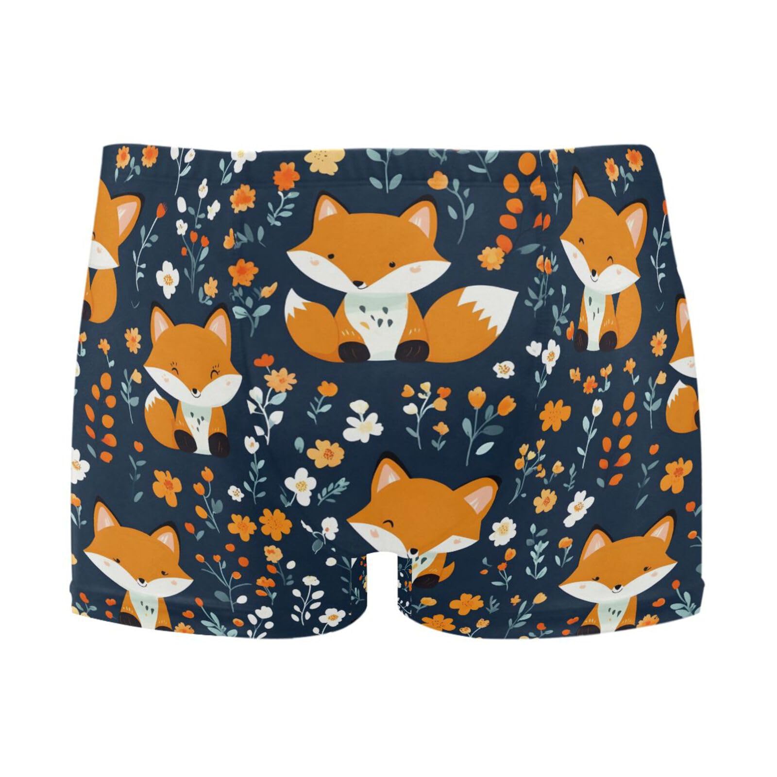 UMIRIKO Cute Foxes Flowers Men Swim Brief Square Leg Swimsuit Swimwear Bathing Suits for Men M 202b9124