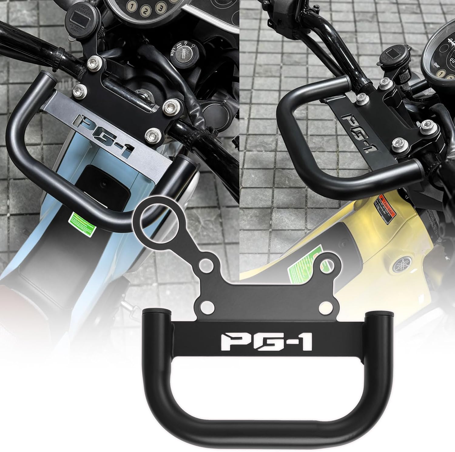 WOOGA Motorcycle GPS Navigation Phone Holder Bracket Support, GPS Camera Mount Bracket Holder Dual USB Quick Charger Cable fit for Ya&ma&ha PG-1 PG1 PG ONE PG 1 Accessories 2023 2024 2025 (A Style)