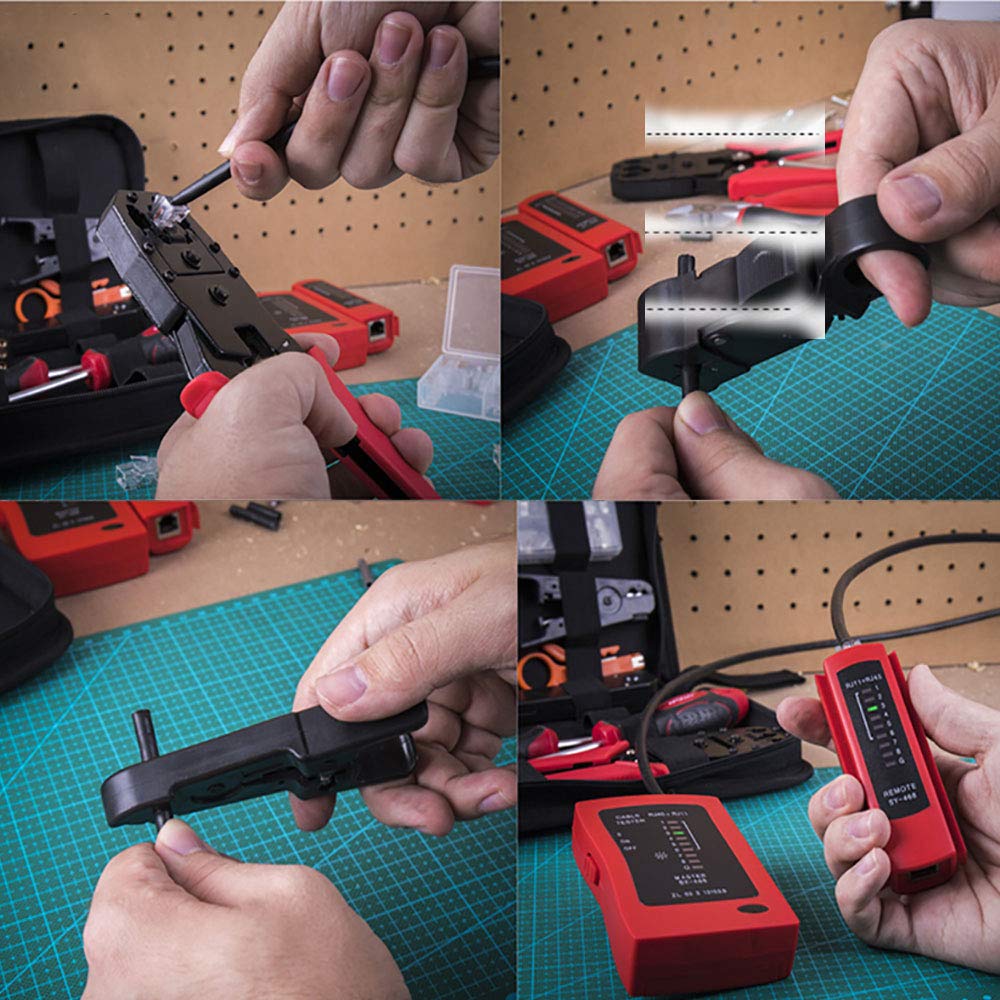 Netzwerk Reparaturwerkzeuge - Professionell Netzwerk Werkzeug Set, Netzwerk Kabeltester Kit, Computer Wartung Kabel Tester, Netzwerk-Tool-Kit, geeignet für DIY, Haushalt oder Fabrik