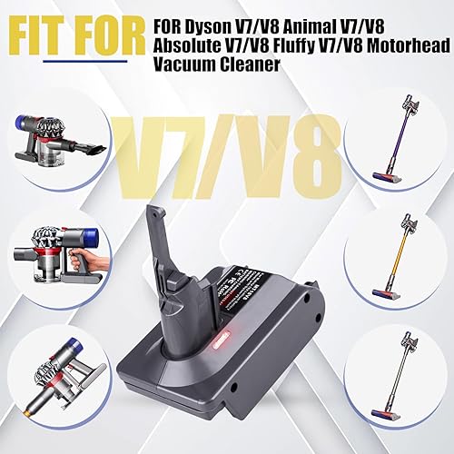 Miniatura 4 de URUN Adaptador 2 en 1 para batería Dewalt de 20 V60 V para adaptarse a la aspiradora de mano Dyson V7V8 - Compatible con V7V8 Animal, Absolute,