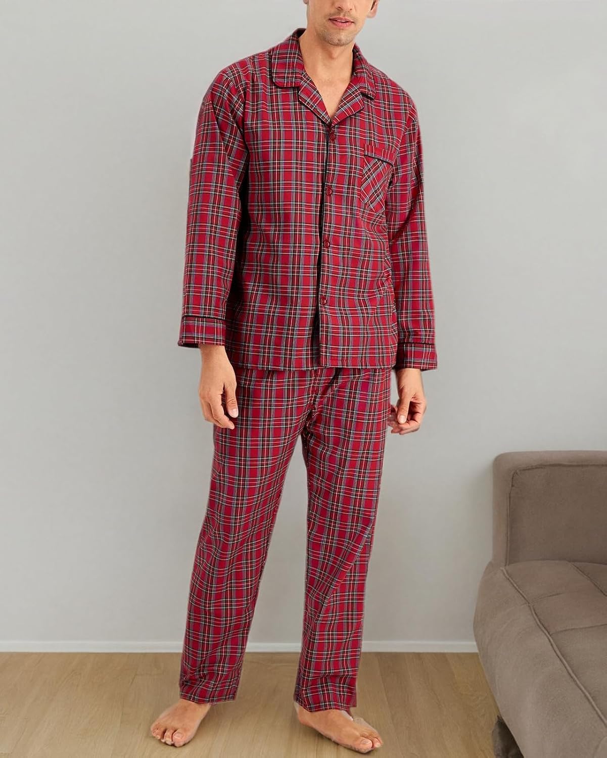 Hanes Men's Woven Plain-Weave Pajama Set - Image 7