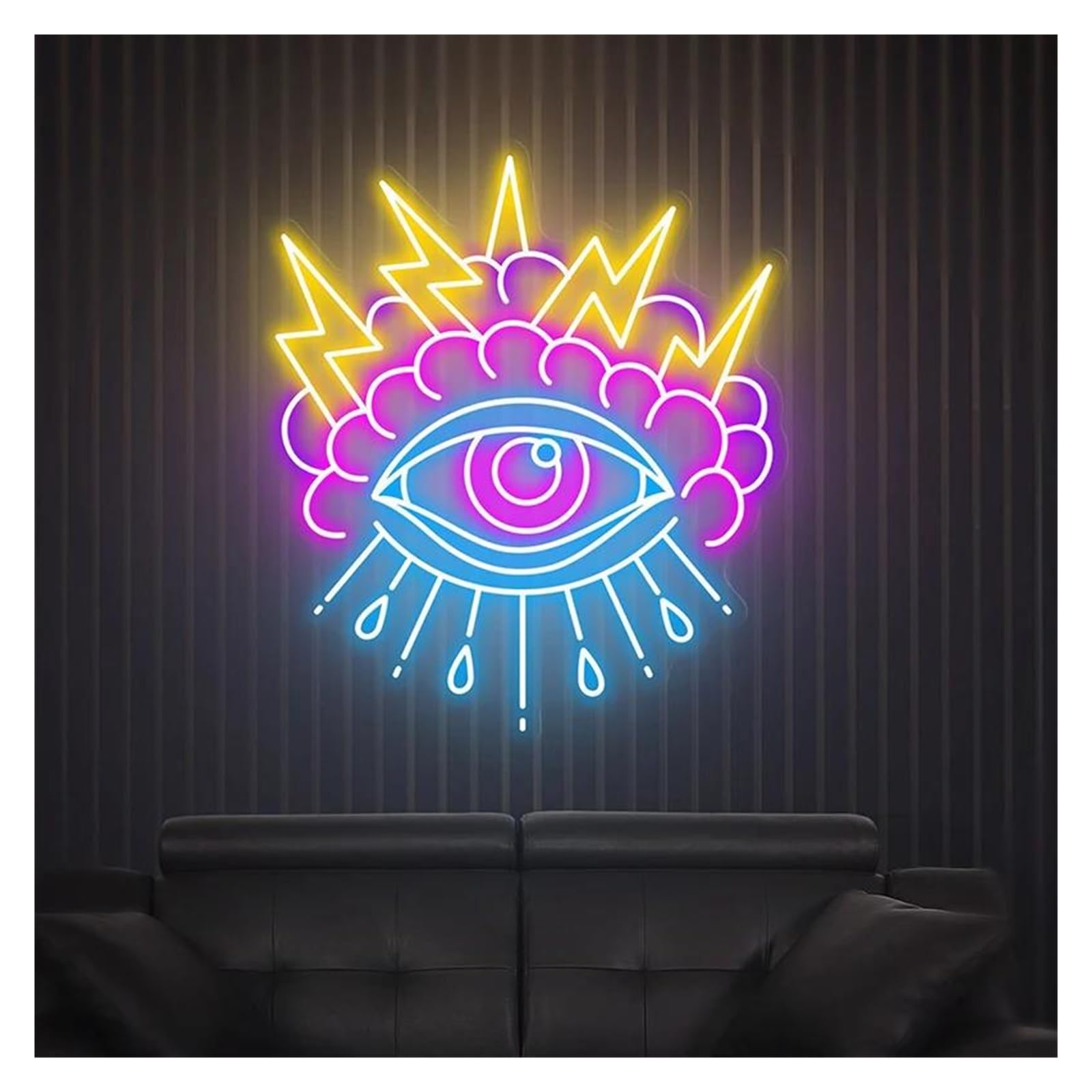 Lemst D Signs Lamp Eye Neon Signs Usb Powere Adjustable Brightness Handmade Neon Lights, Suitable For Bistro Party Ecor 35Cmx40cm(D)