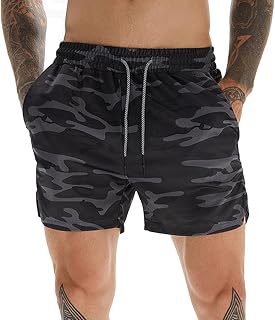 LENINE Men's Flat Front Shorts | Workout Gym Shorts with Deep Pockets,Men's Athletic Shorts for Running, Walking, Cycling, Boxing, Squatting, Weight Lifting