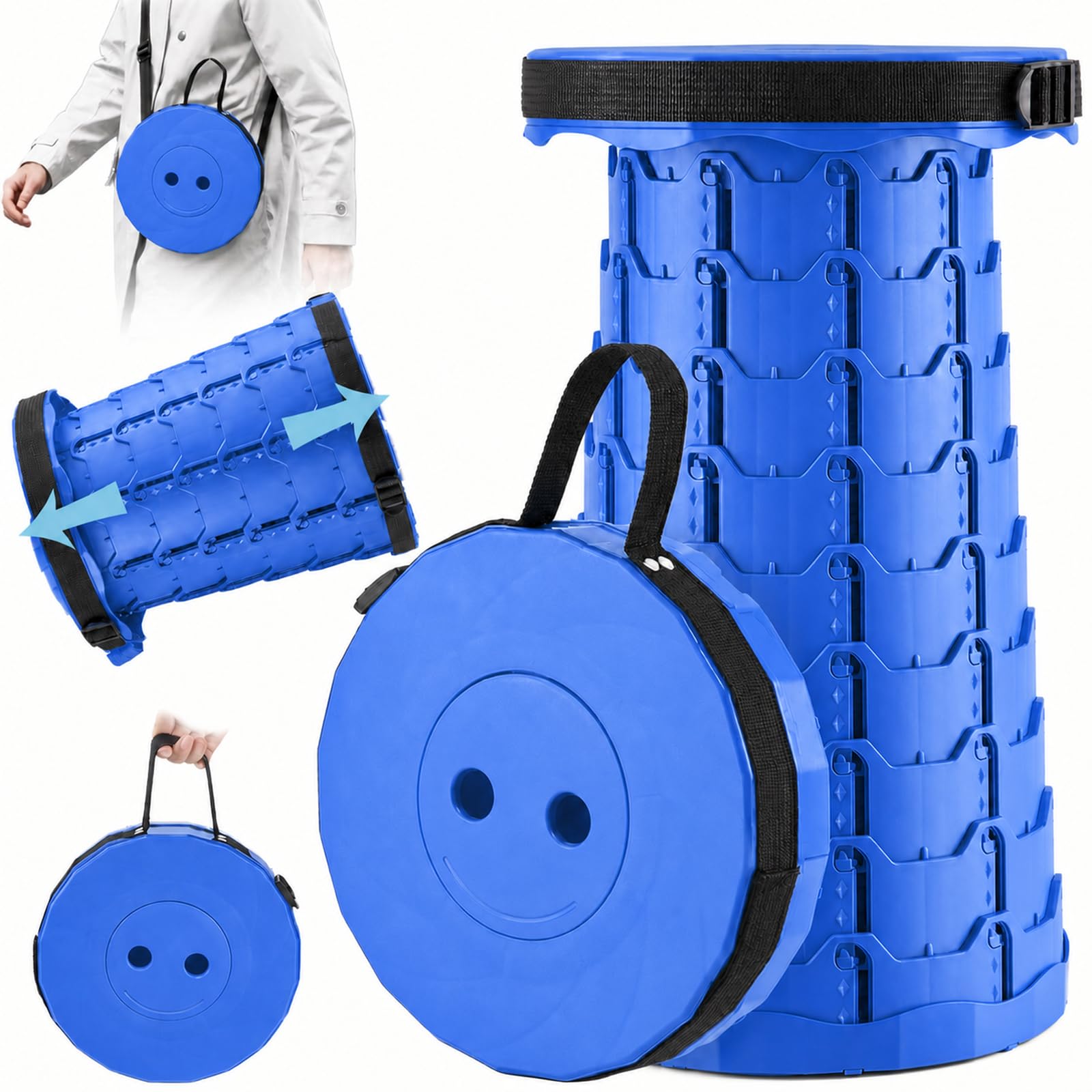 Doseno Collapsible Stool, Foldable Portable Stool for Adults, 1-Pack