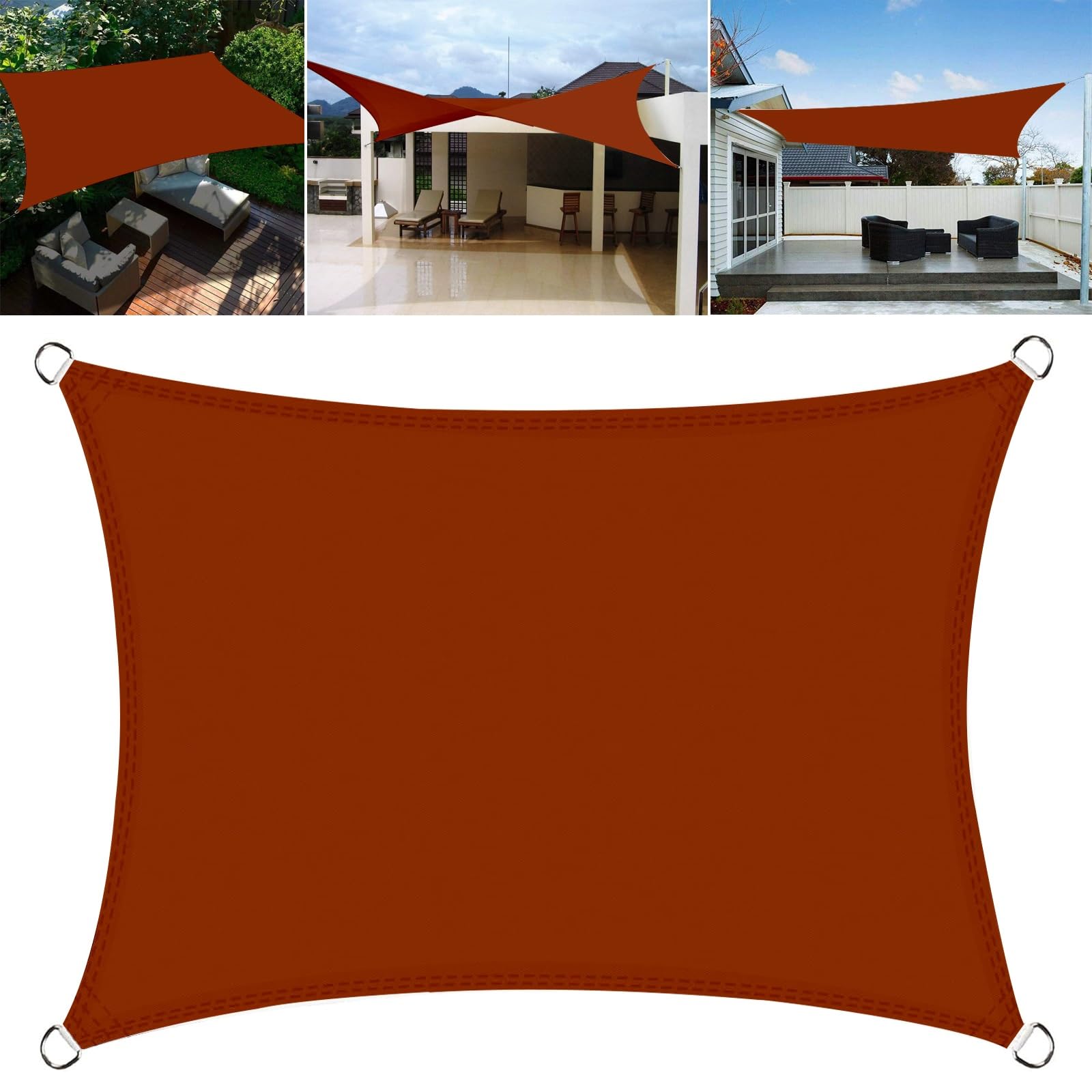 Voile d'ombrage imperméable rectangulaire 1.8x3.6m filet coupe-vent de jardin