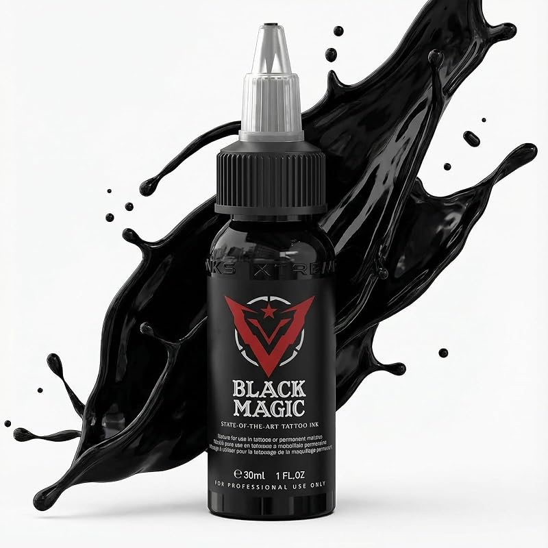 Tinta para tatuagem XTREME Black Magic, preta, 30 mL