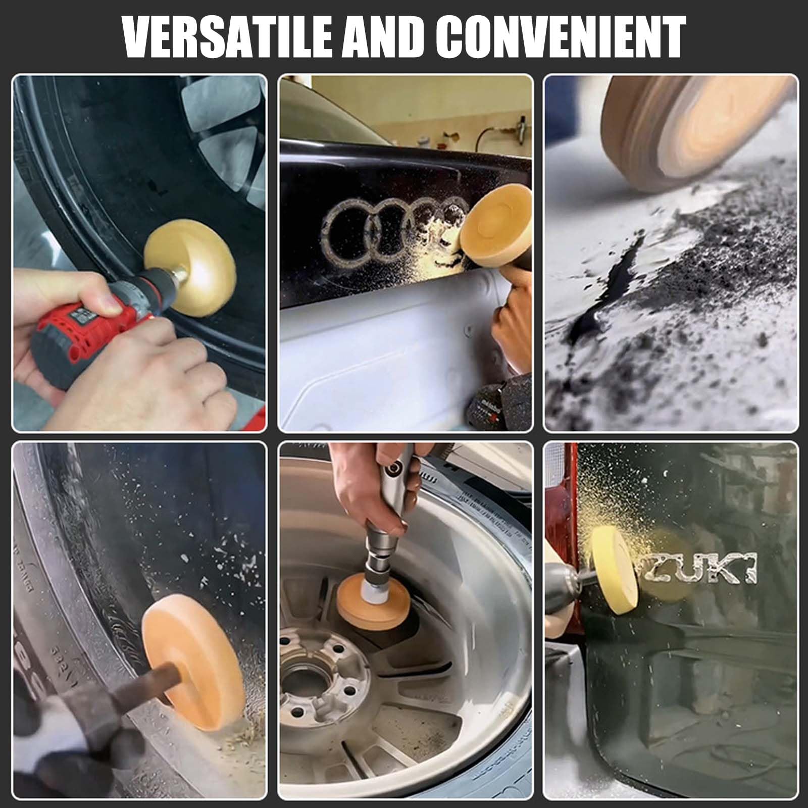 Adesivo gomma per avvitatore a batteria, diametro 100 mm & 88 mm, raschietto in plastica, 2 pezzi