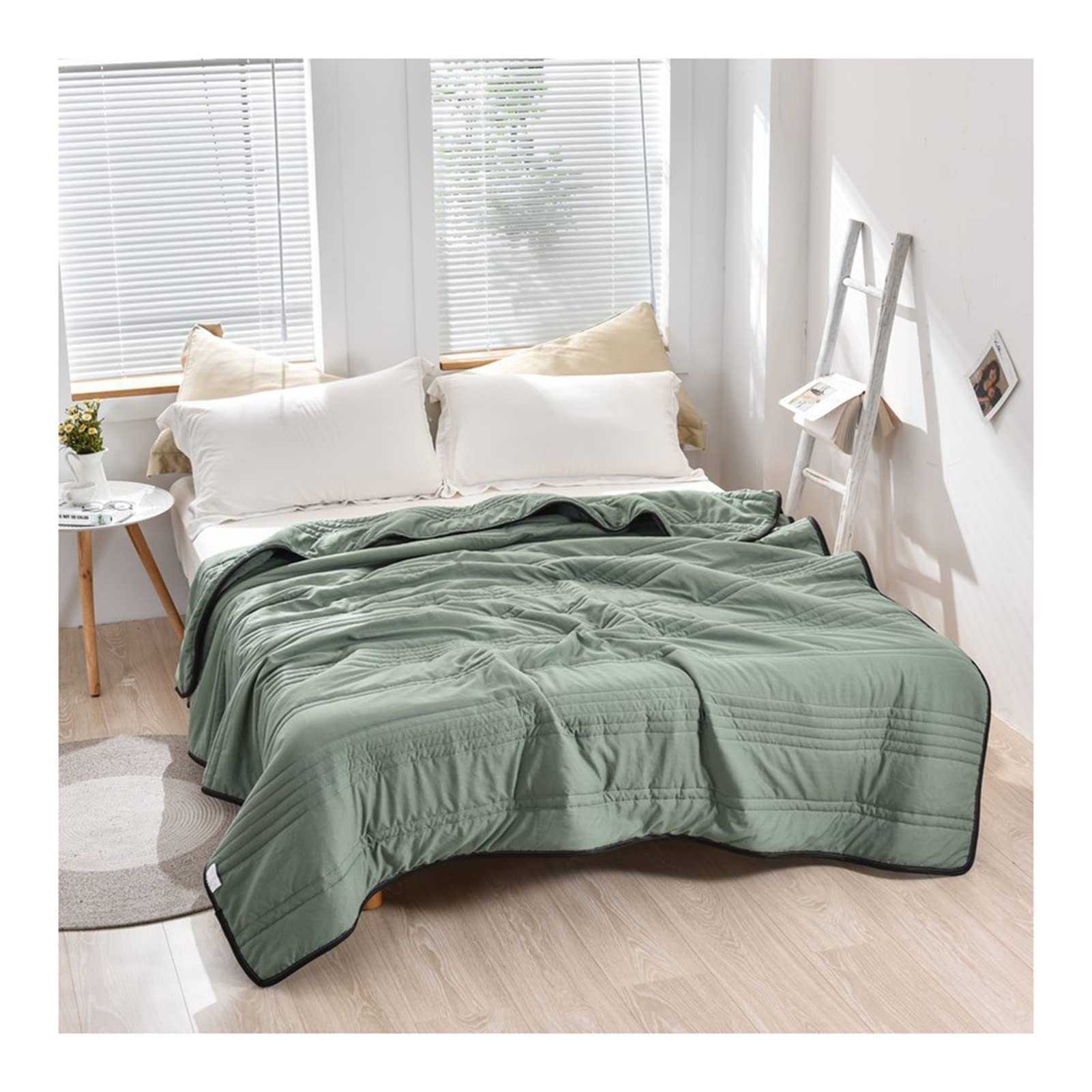EBzvblxm Cooling Blanket for Summer, Summer Air Condition Cooling Blanket For Bed Hot Sleepers Multicolor Multiple Sizes(Green-02,180x220)
