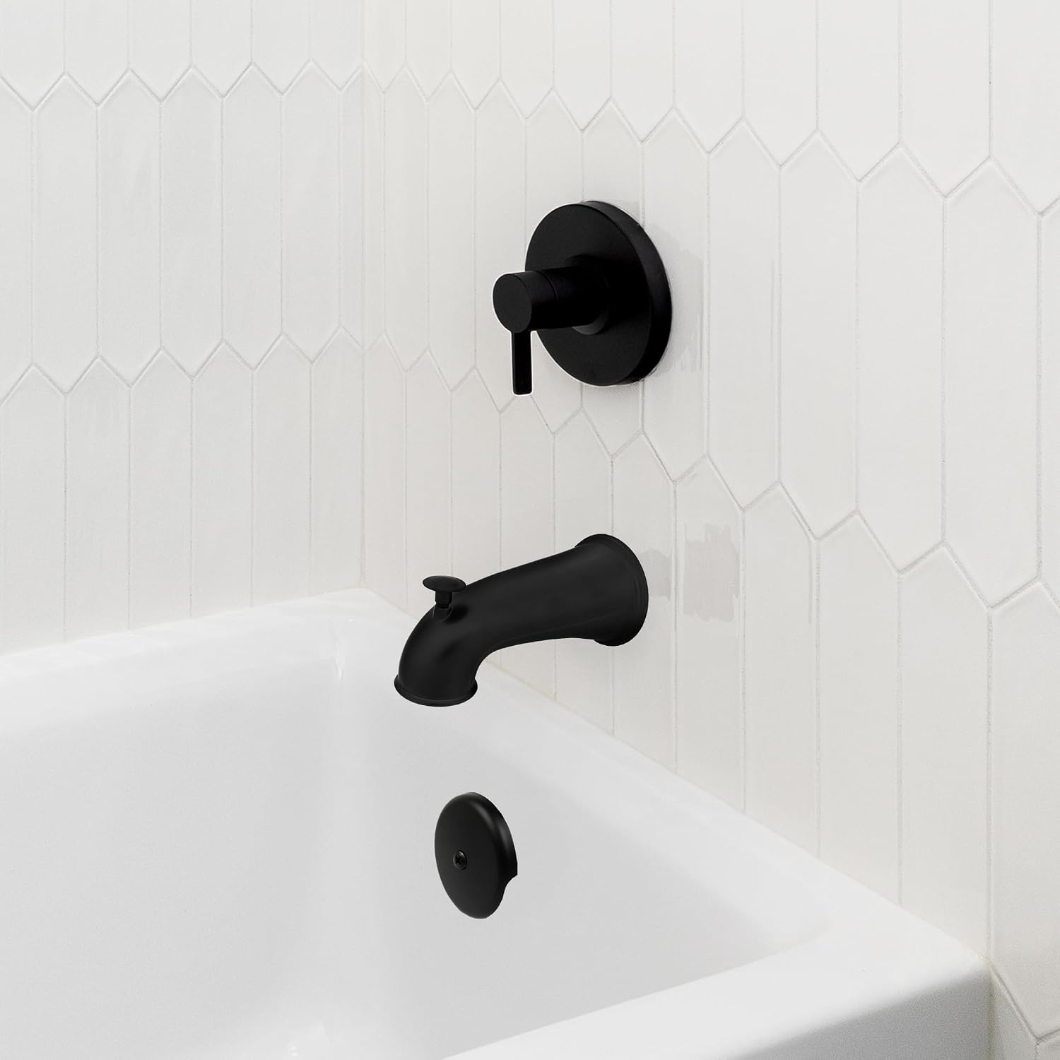 Danco Tub/Shower Single-Hole Overflow Plate in Matte Black (12356)
