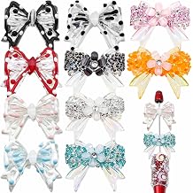 10 PCS Bow Beads for Pens Rhinestone Bowknot Beads Fancy Colorful Butterfly Decorative Accessories Flowers Bead for DIY Beadable Keychain Jewelry Making racelet Necklace Crafts Charms 2 Styles