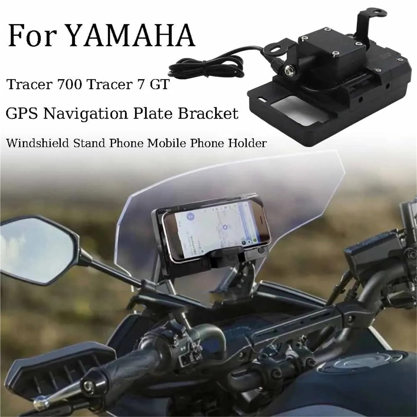 Pasuje do YAMAHA Tracer 700 Tracer 7 GT Akcesoria do nawigacji GPS Uchwyt na szybę przednią Uchwyt do nawigacji GPS uchwyt Uchwyt do nawigacji(Set)