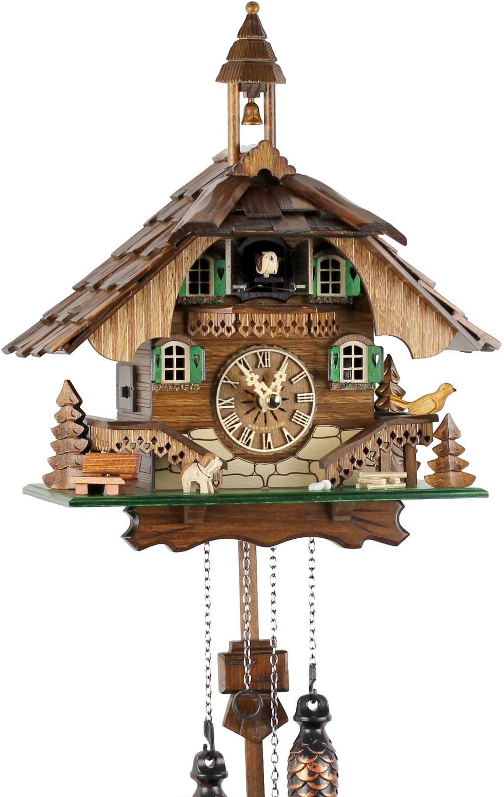 'Uhren-Park Eble'; Black Forest cuckoo clock made of wood; battery operated quartz movement; cuckoo chime