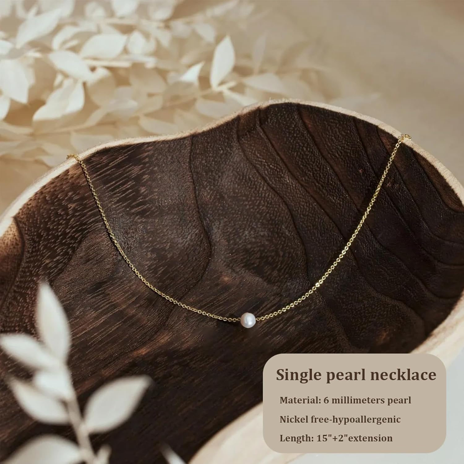 Pearl Necklaces for Women Trendy 14k Gold Plated Necklace for Women Non Tarnish Dainty Pearl Choker Necklaces for Women Cute Pearls Pendant Necklace for Wedding Bridesmaid Beach Jewelry - Image 6