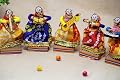 JH Gallery Recycled Material Magnetic Rajasthani Musician Bawla Puppets Idol 11 X 28 Cm Multicolor, 5 Pieces (Female Pup