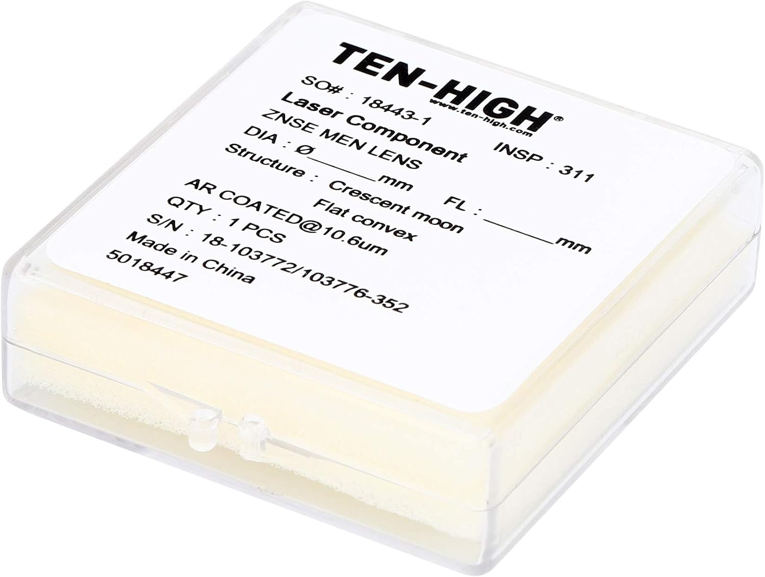 TEN-HIGH Diameter 12mm Focal Lens for CO2 Laser Cutting Engraving Machine, Superior Transmittance Materials, FL: 1" (1"/25.4mm)