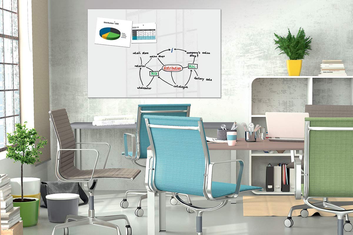 SIGEL BeBoard große Glas-Magnettafel 150 x 100 cm weiß Whiteboard