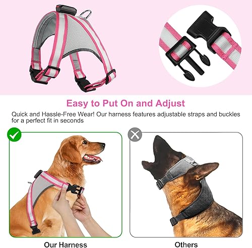 Miniatura 7 de Visinite Arnés de chaleco para perro con luz LED, recargable, ajustable y reflectante para caminar y acampar de forma segura nocturna, ilumina a tu