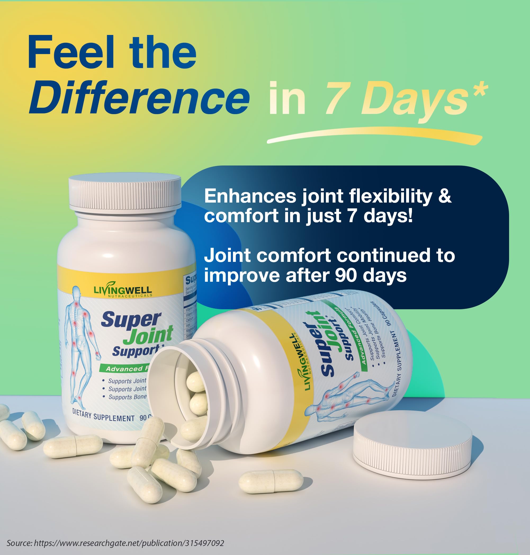 Glucosamine Chondroitin & MSM + D3 K2 for Bone & Joint Support Men & Women — Amazon image 2