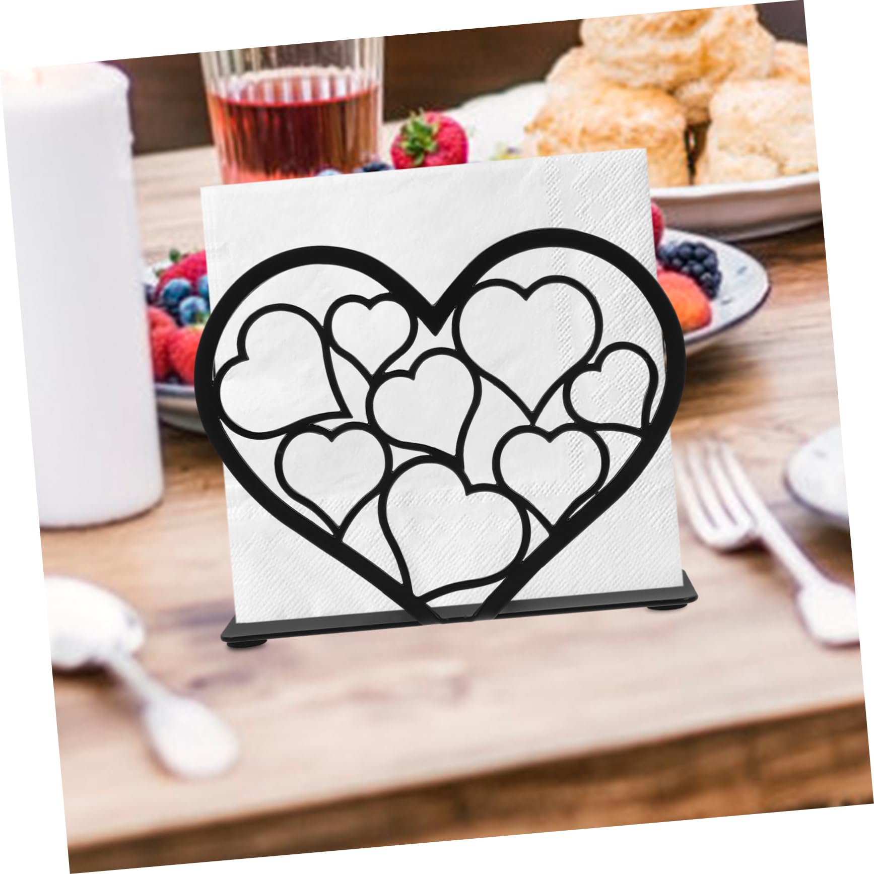 OUNONA 5pièces Porte-Serviettes Forme De Cœur pour Table Support Décoratif pour Napkins pour Saint-Valentin Mariage Et Anniversaires