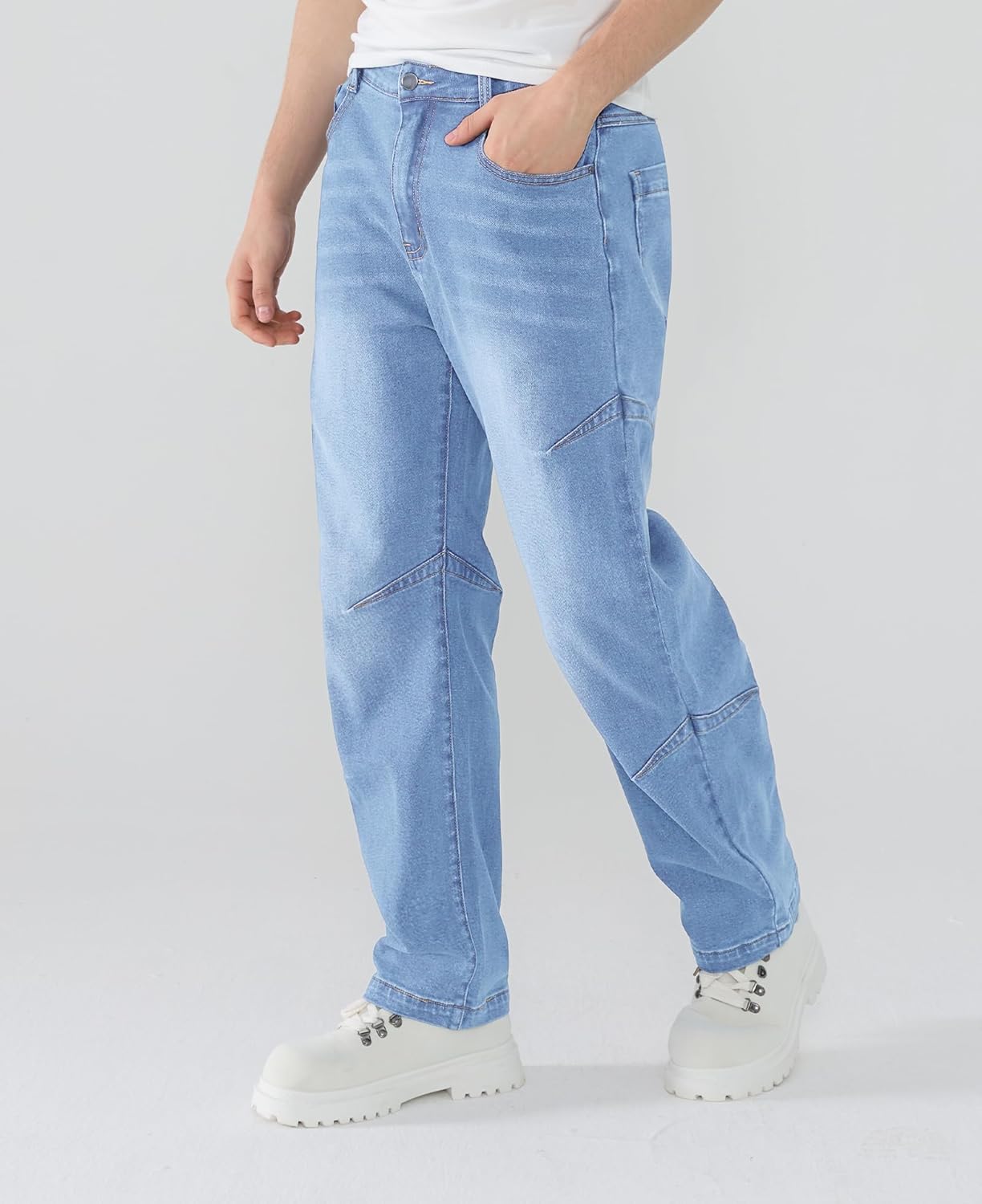 Susclude Mens Baggy Jeans Relaxed Fit Y2k Jeans Wide Leg Summer Hip Hop Casual Streetwear Fashion Vintage Denim Pants - Image 2