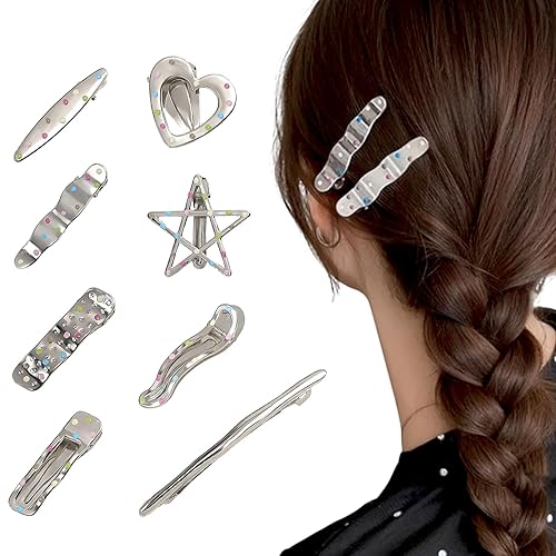 8 Pcs Small Hair Clips for Women,Cute Star Bangs Hair