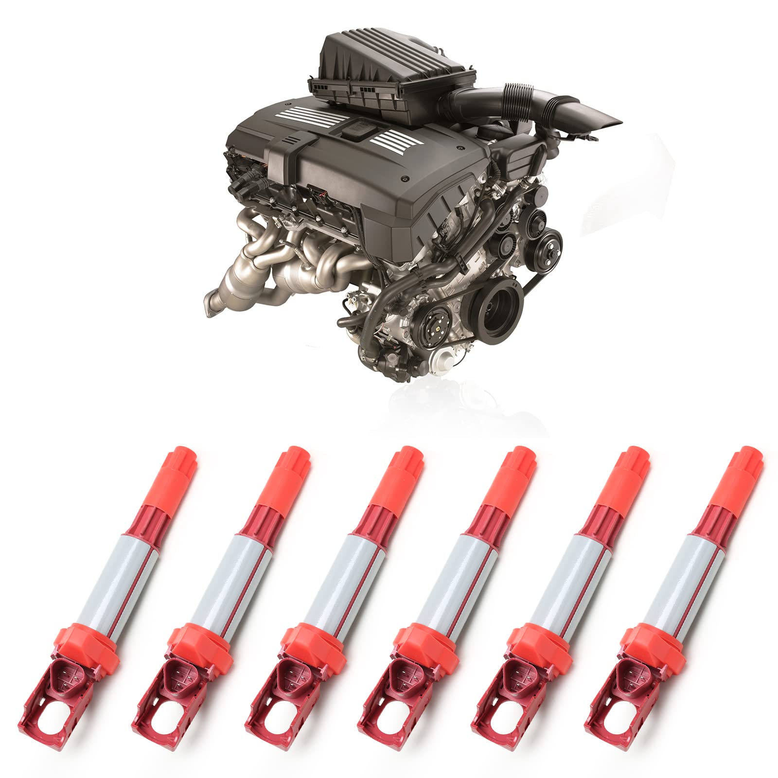 Lqito High Performance Ignition Coil Kit of 6 Fits 2001-2016 BMW 325i 325Ci 328i 330Ci 335i 435i 525i 528i 530i 535i 640i 740i E60 E61 E70 E71 E82 E88 E90 E91 E93 F30 E85 E89