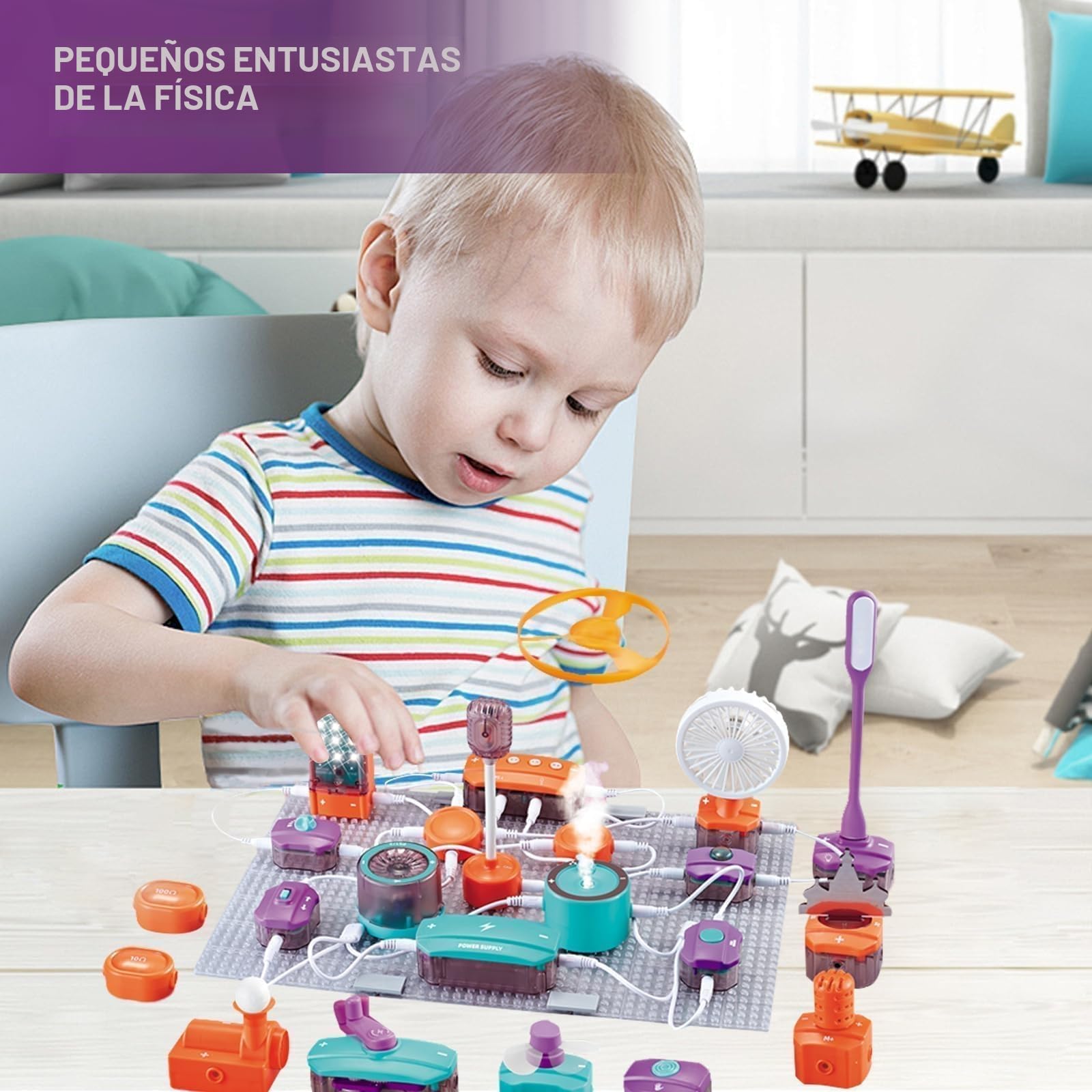 Caja de construcción electrónica de 3 | 150 experimentos y 53 componentes, Juguetes de física Stem con sensores de luz, micrófono, Juego de Aprendizaje de ingeniería eléctrica con Placas básicas