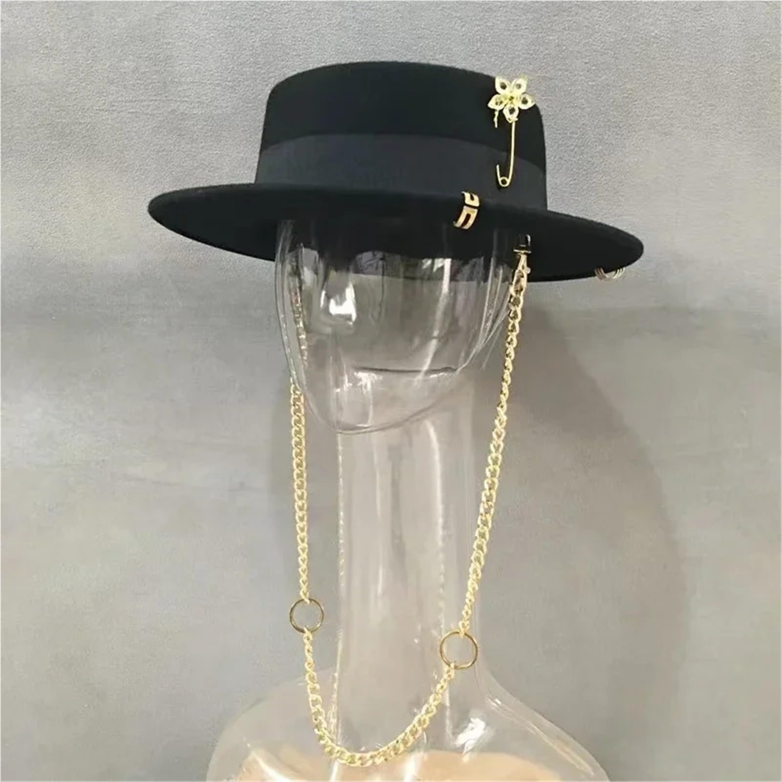 Cappelli da Donna in Feltro Cappello a Tesa Larga in Lana, da Donna, in Feltro Decorato, for Matrimoni, Feste all'aperto per Carnevale