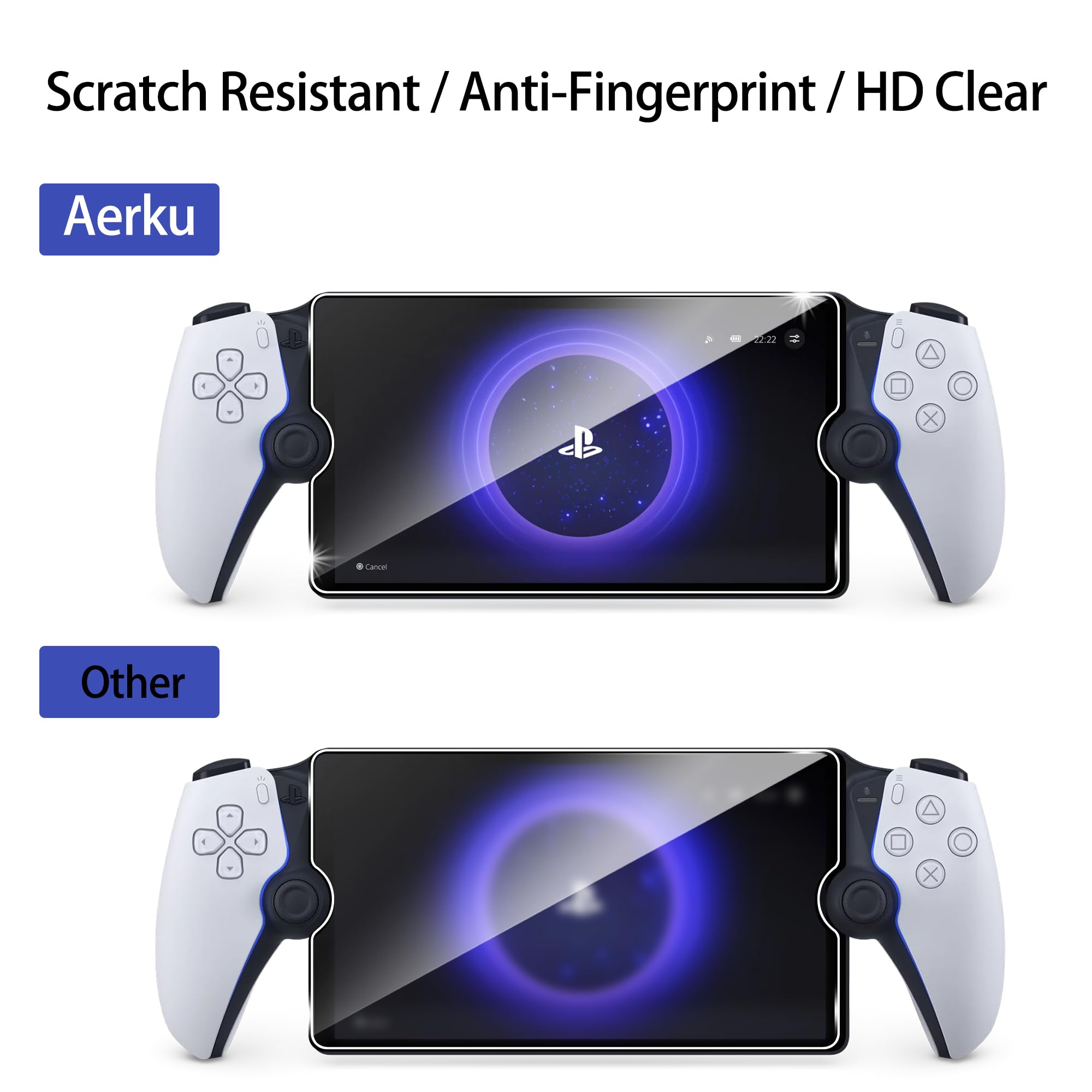FDHYFGDY Cristal Templado para Sony PS5 Playstation Portal/PS Portal【2 Piezas】 Protector de Pantalla, 9H Dureza HD Vidrio Templado Anti-Arañazos Sin Burbujas Glass Screen Protector